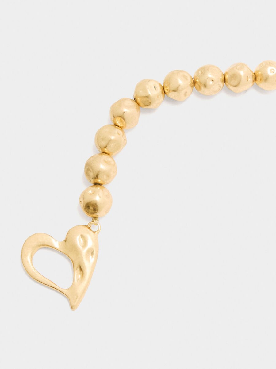 Collar corto con cuentas efecto piedra