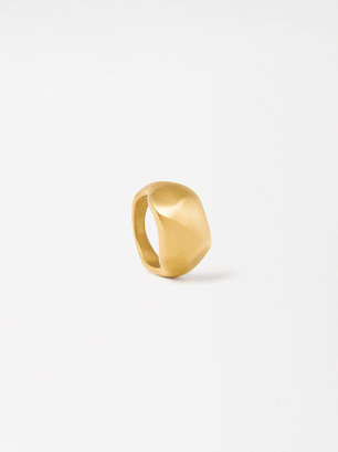 Golden Stainless Steel Ring, Golden, hi-res
