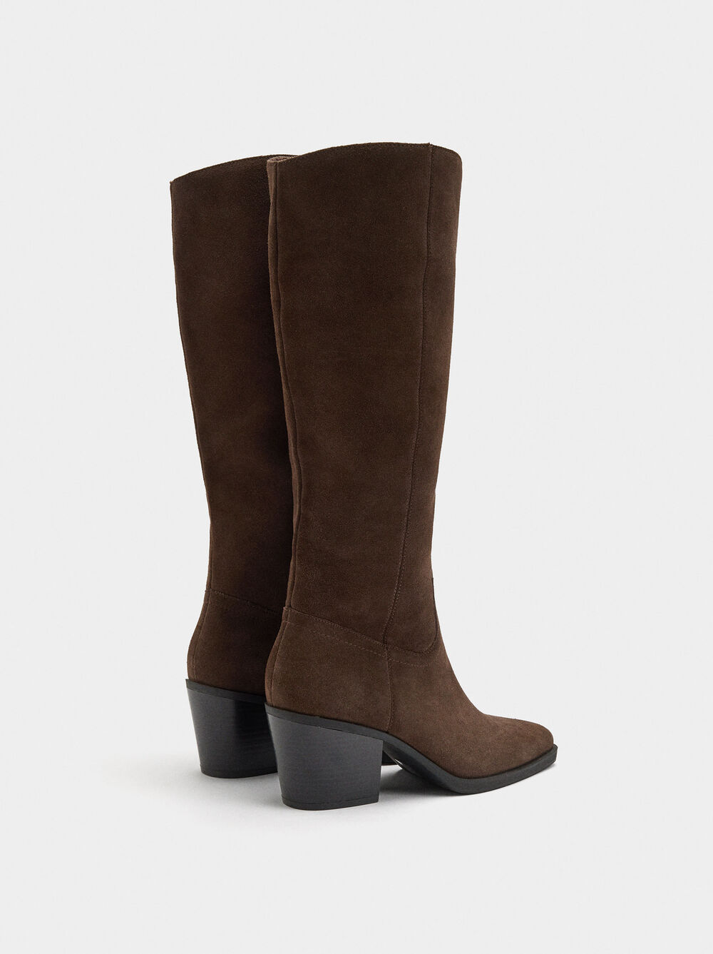 Leather boots with a high shaft