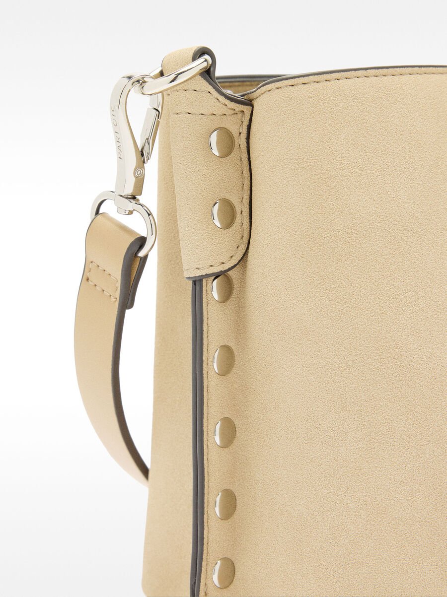 Shoulder bag with studs leather effect