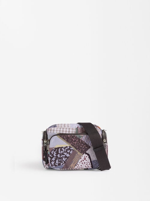 Borsa a tracolla in nylon stampato