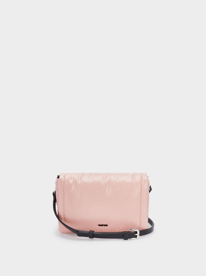 Quilted Shoulder Bag With Removable Strap, Pink, hi-res