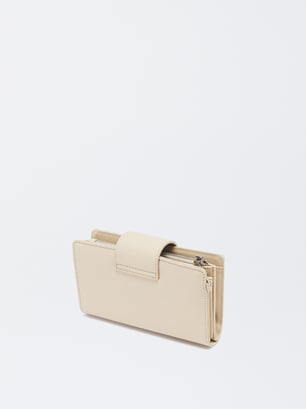 Wallet With Cell Phone Pocket, Beige, hi-res