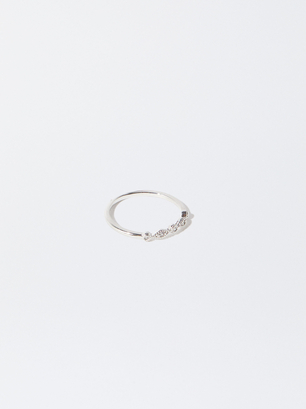 Silver Ring With Zirconia, Silver, hi-res