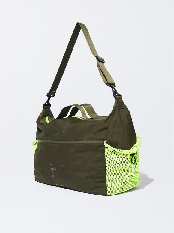 Gym Bag In Recycled Nylon, Khaki, hi-res