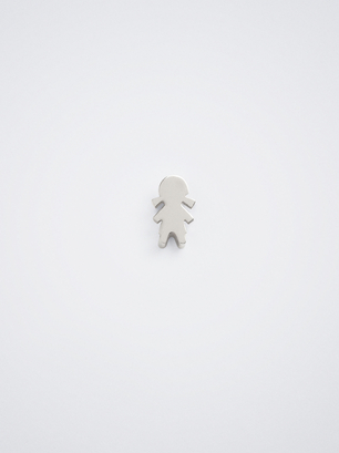 Online Exclusive - Stainless Steel Girl Charm, Silver, hi-res