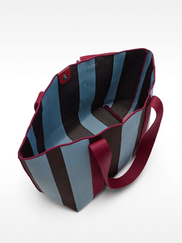 Striped shopper bag