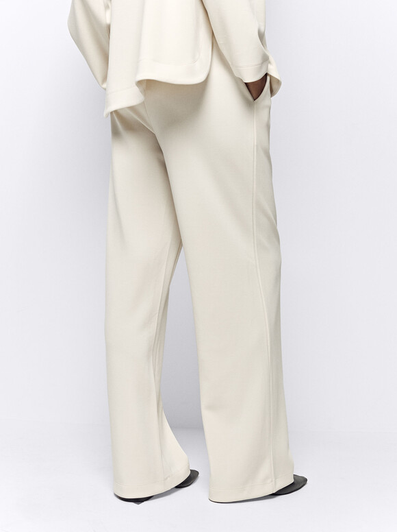 Loose-Fitting Trousers With Elastic Waistband Grey | Parfois