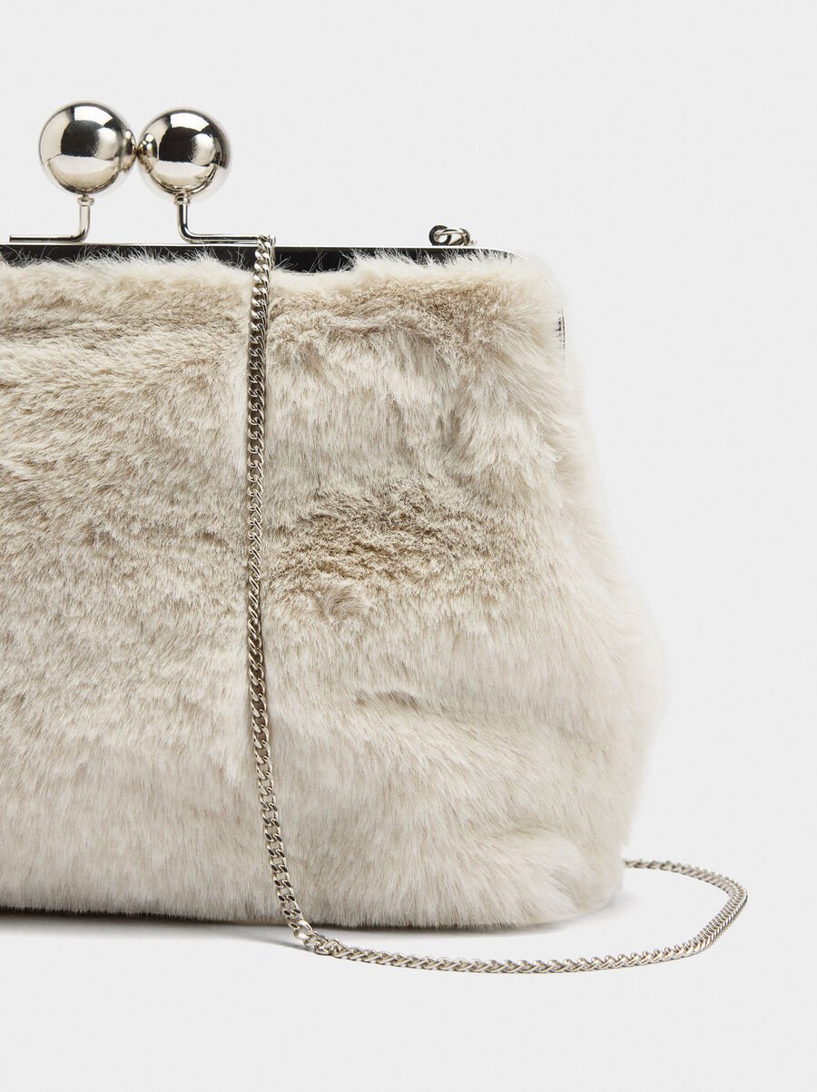 Party bag with fur effect