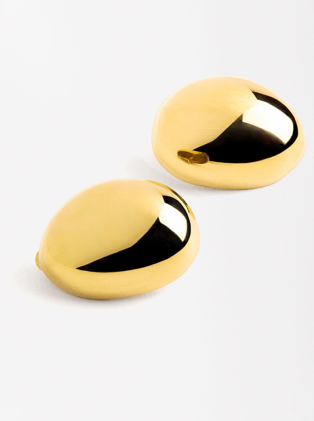 Konvexe ovale Ohrringe - Edelstahl