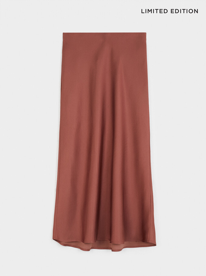 Limited Edition Long Skirt, Brick Red, hi-res