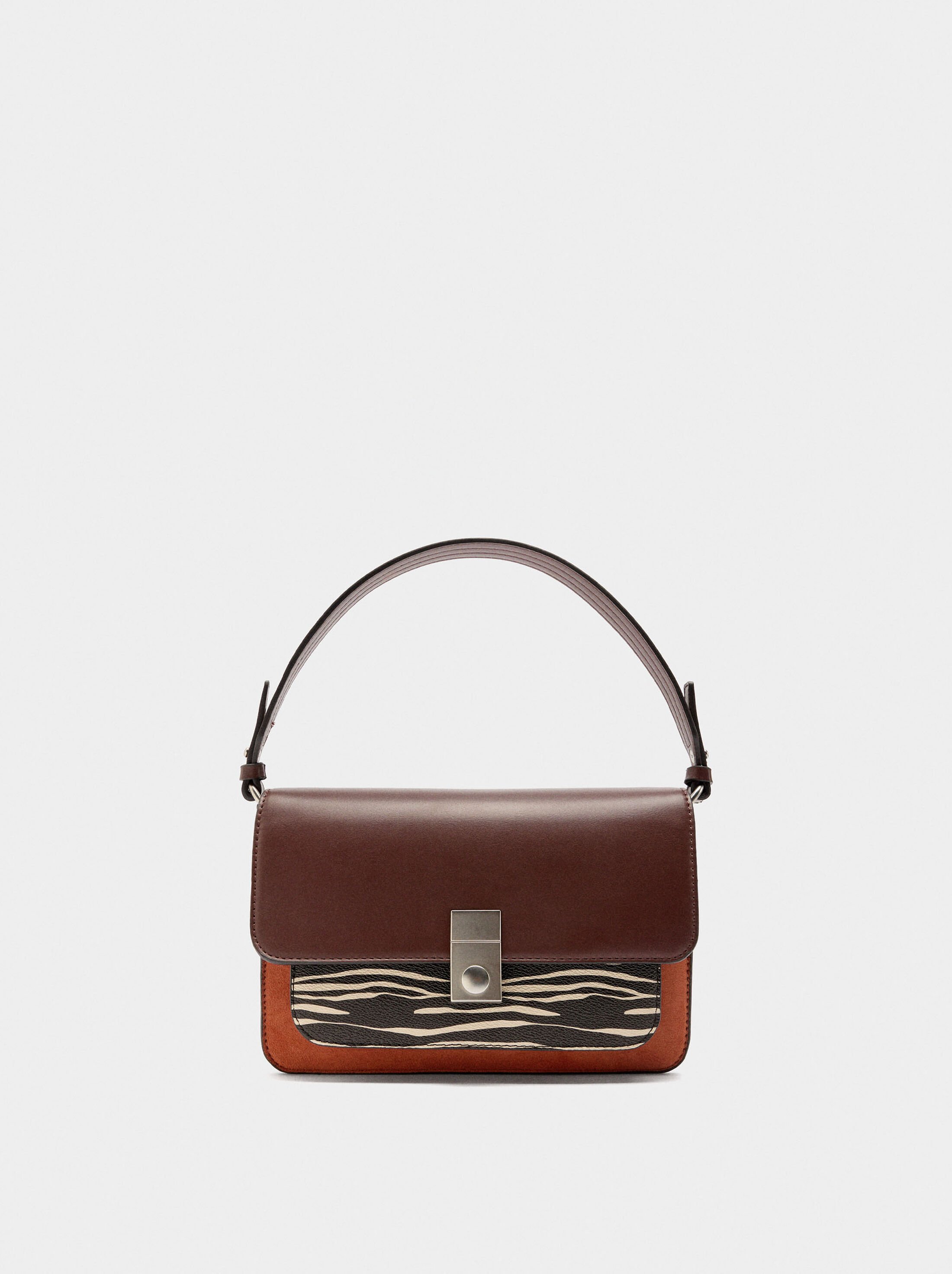 Animal printed crossbody bag with flap image number 0.0