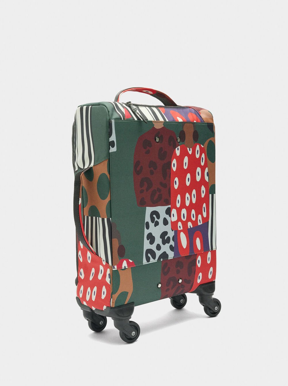 Travel suitcase with printed nylon