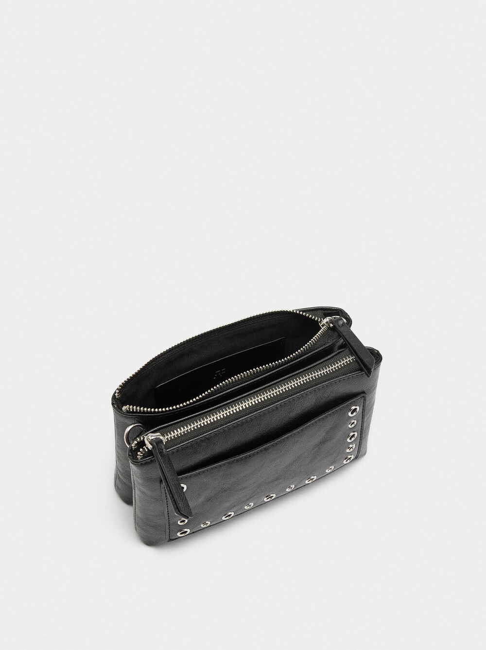 Sac bandoulière en effet craquelé avec clous