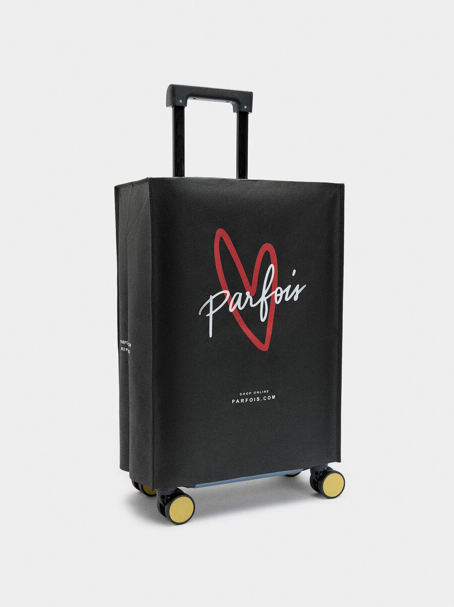 Travel suitcase with texture