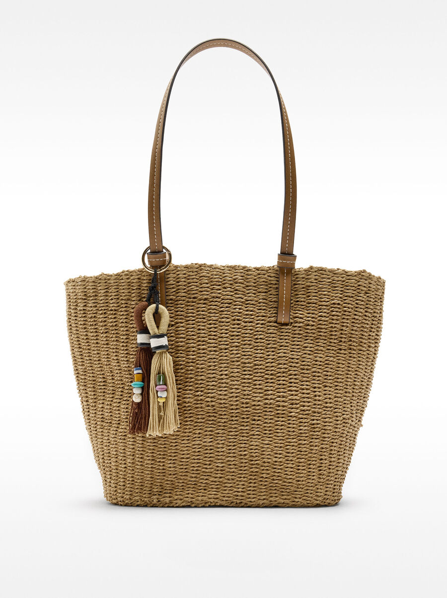 Borsa a spalla effetto paglia