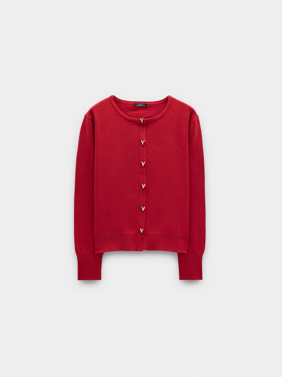 Cárdigan de punto botones corazones