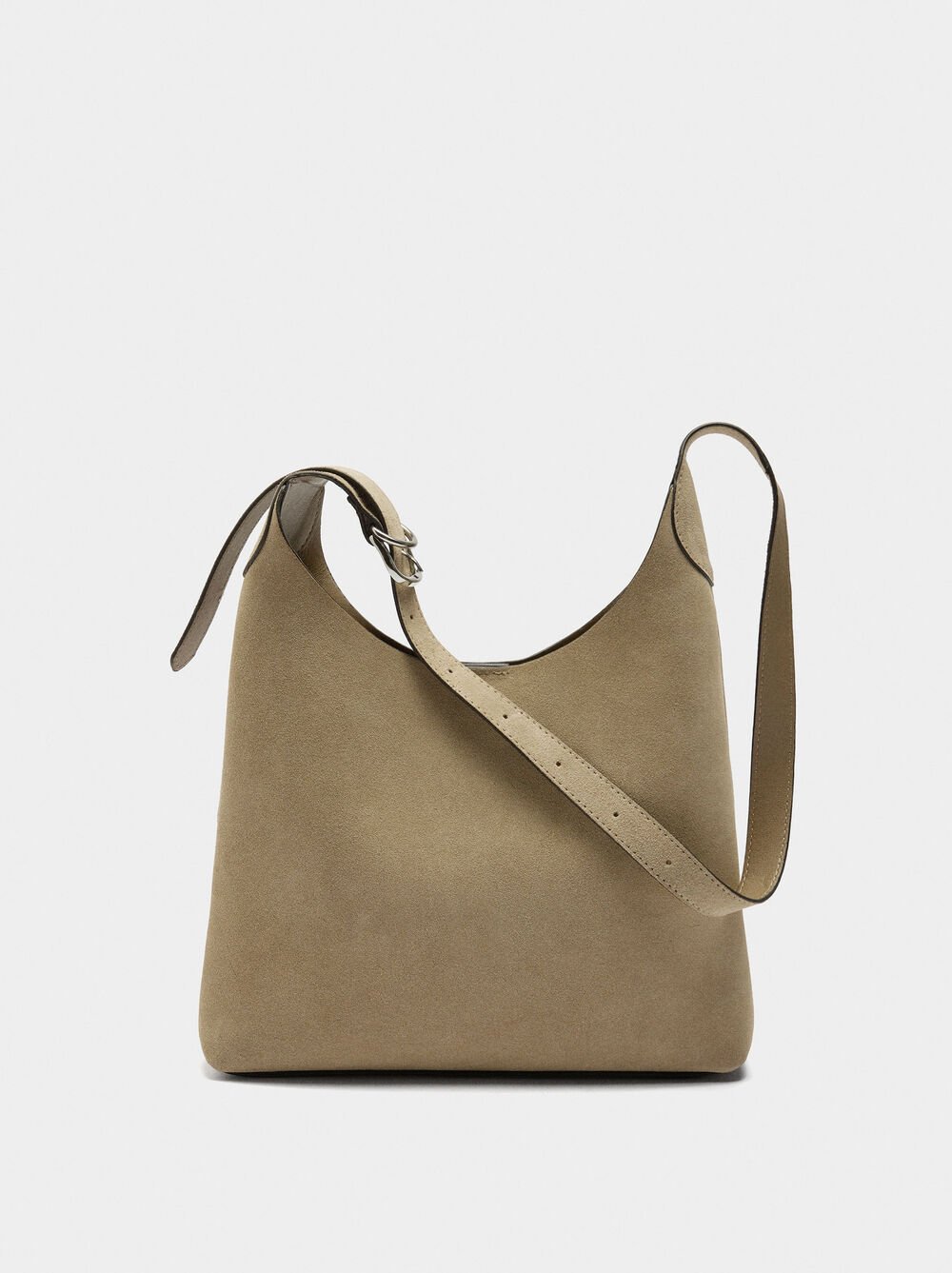 Suede leather shoulder bag