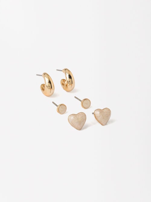 Set Of Enamel Earrings