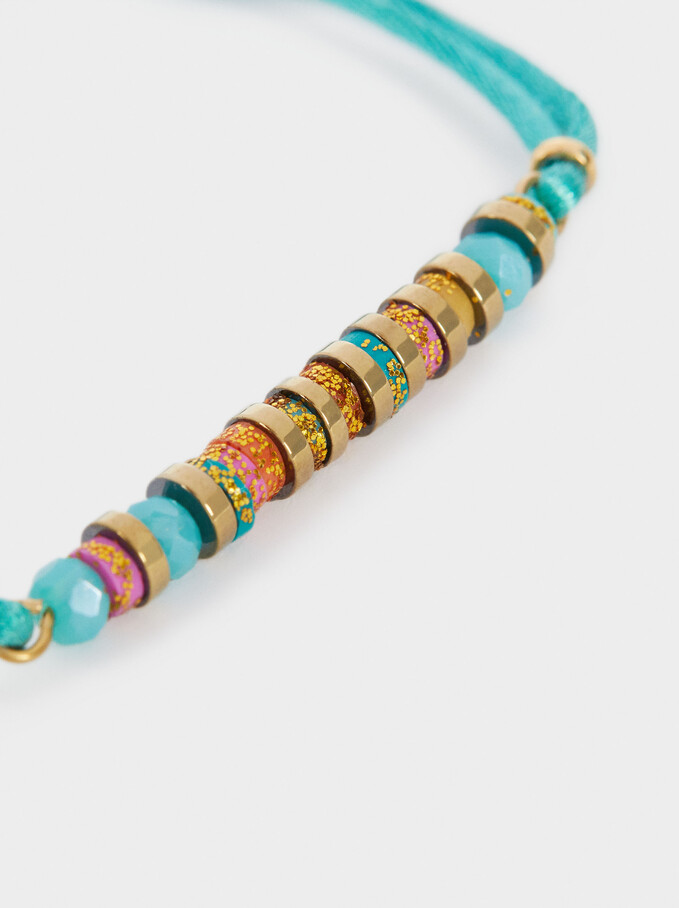 Bracelet Réglable En Acier Perles Fantaisie, Multicolore, hi-res