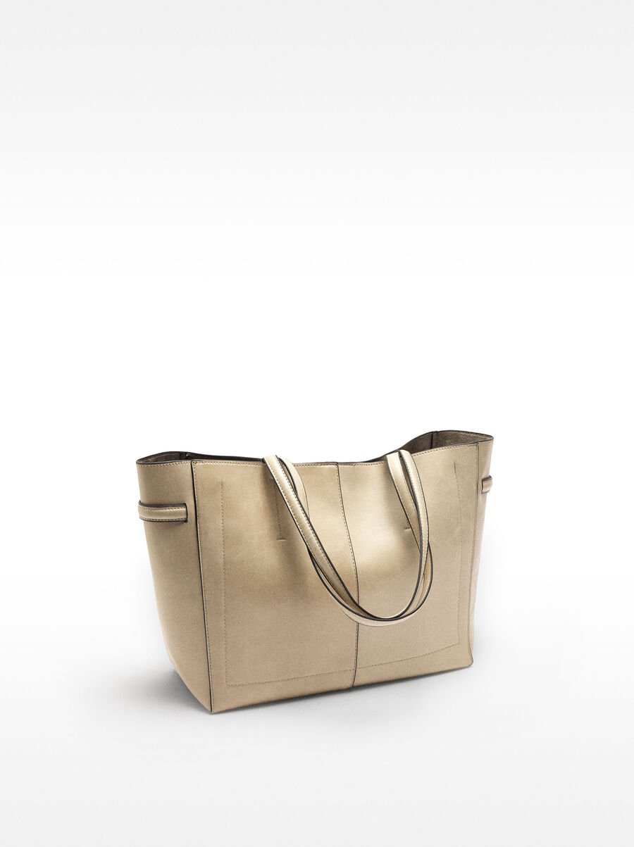 Crackle-effect shopper bag