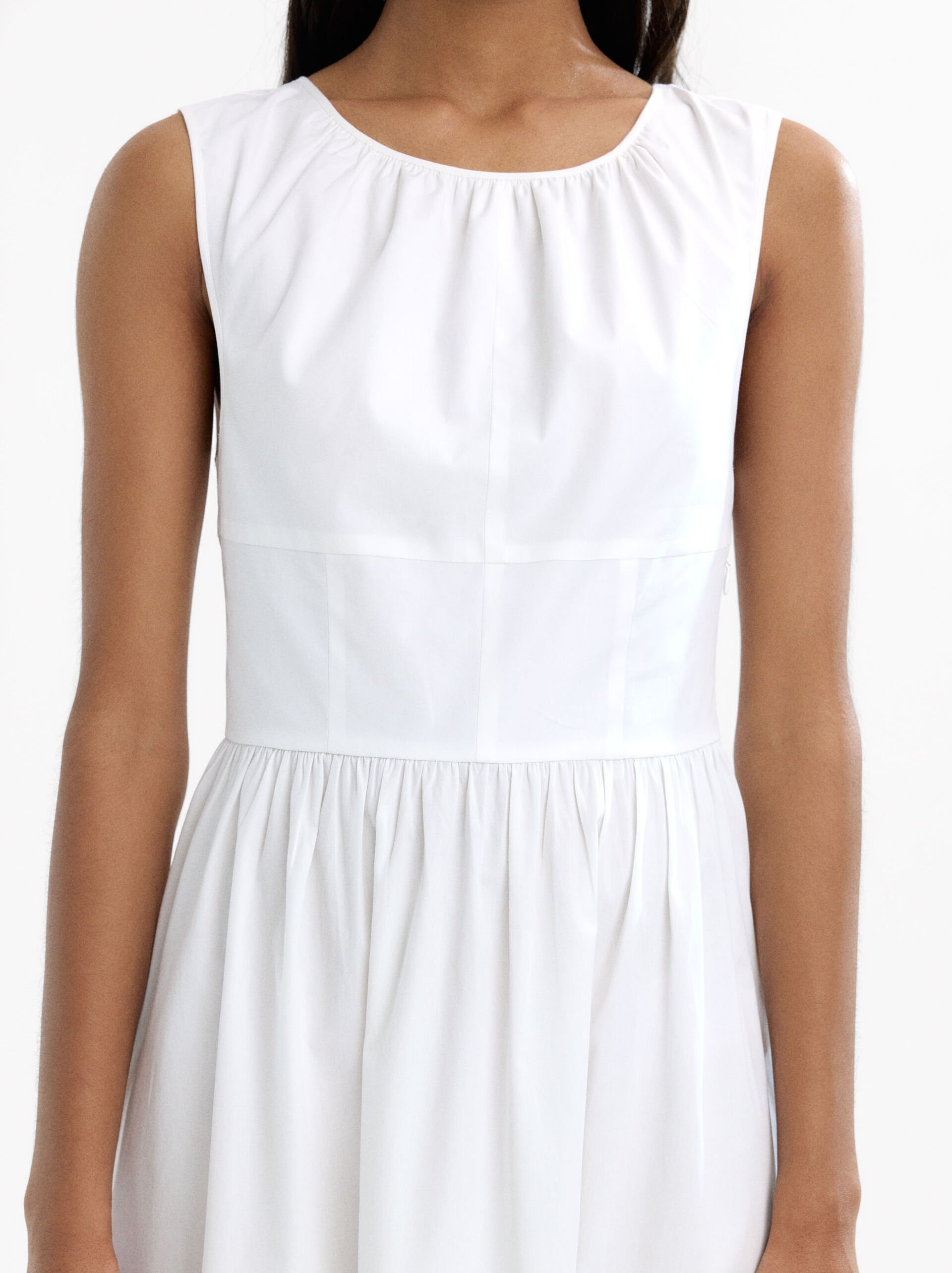 Fitted cotton midi dress image number 3.0