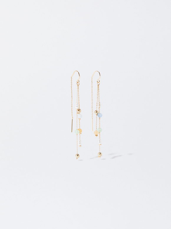 Long Earrings With Resin, Multicolor, hi-res