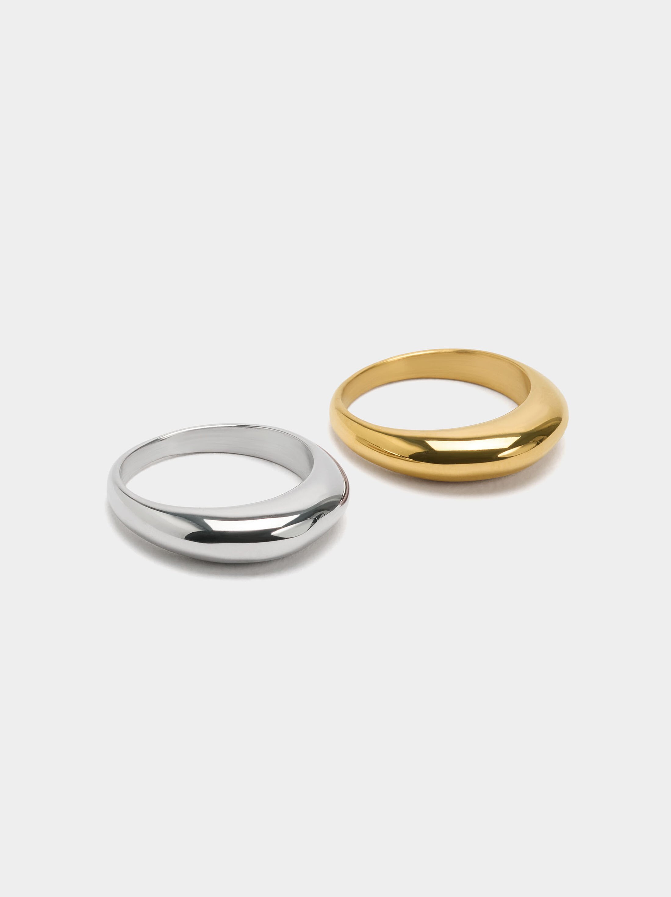 Bicolor rings set - stainless steel image number 2.0