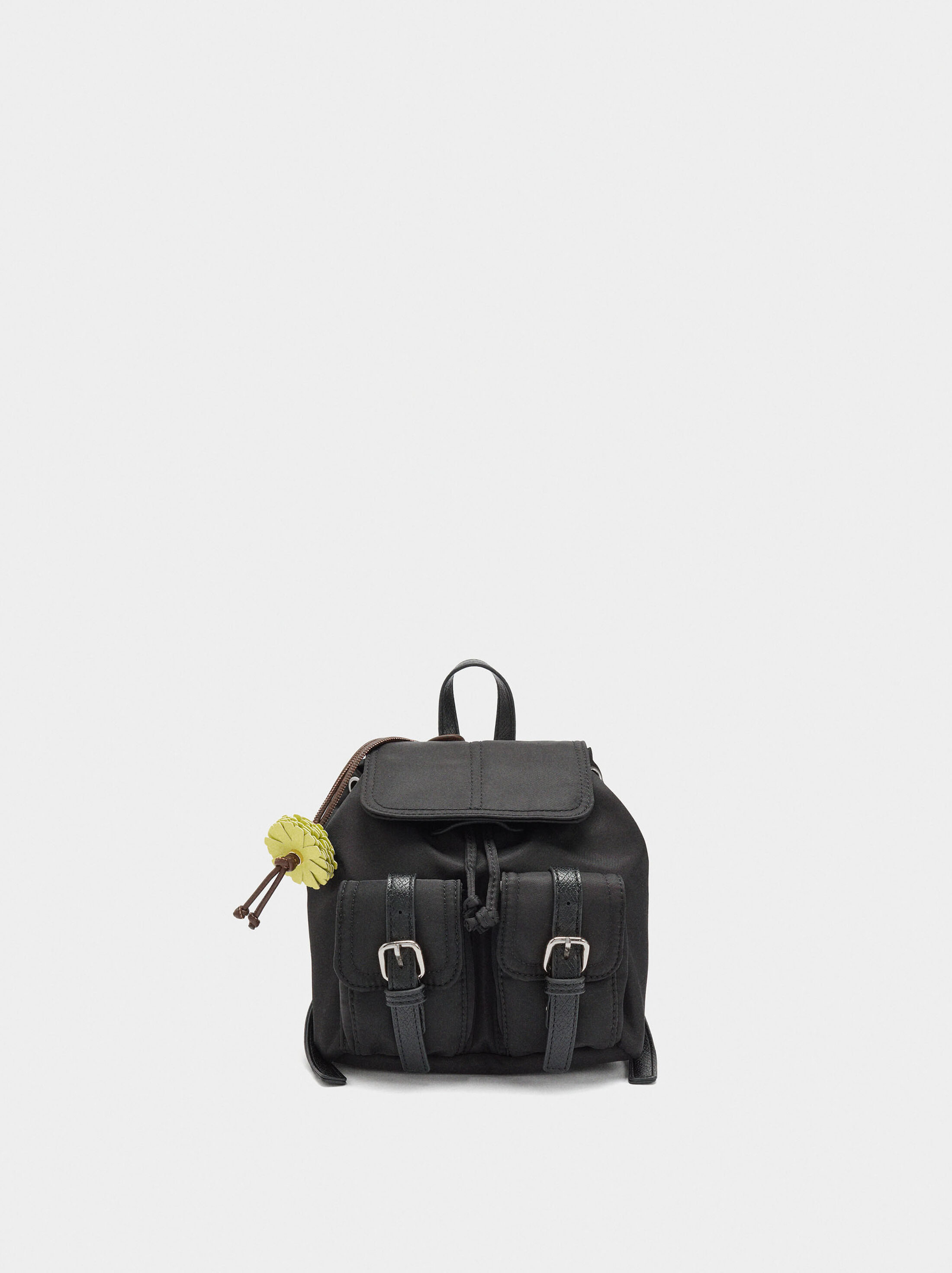 Mini nylon backpack with pendant image number 0.0