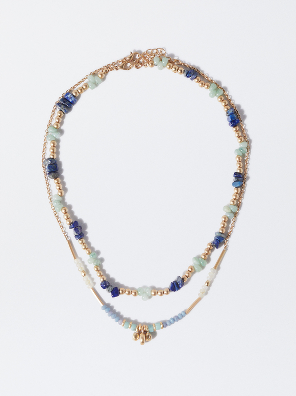 Set Of Necklaces With Stones, Multicolor, hi-res
