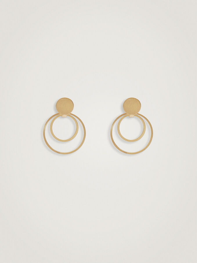 Geometric Earrings, Golden, hi-res