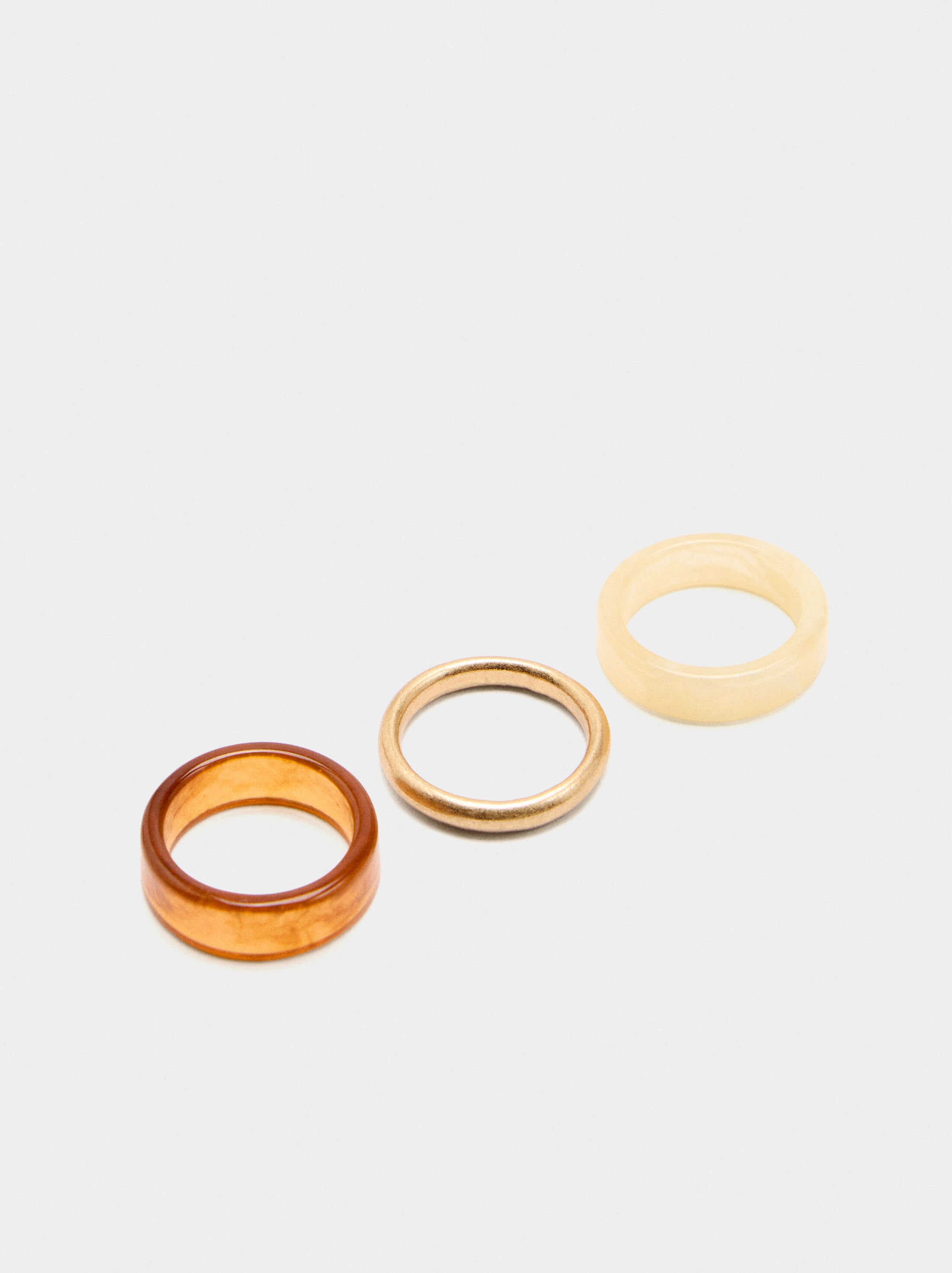 Set of rings with stone effect image number 3.0