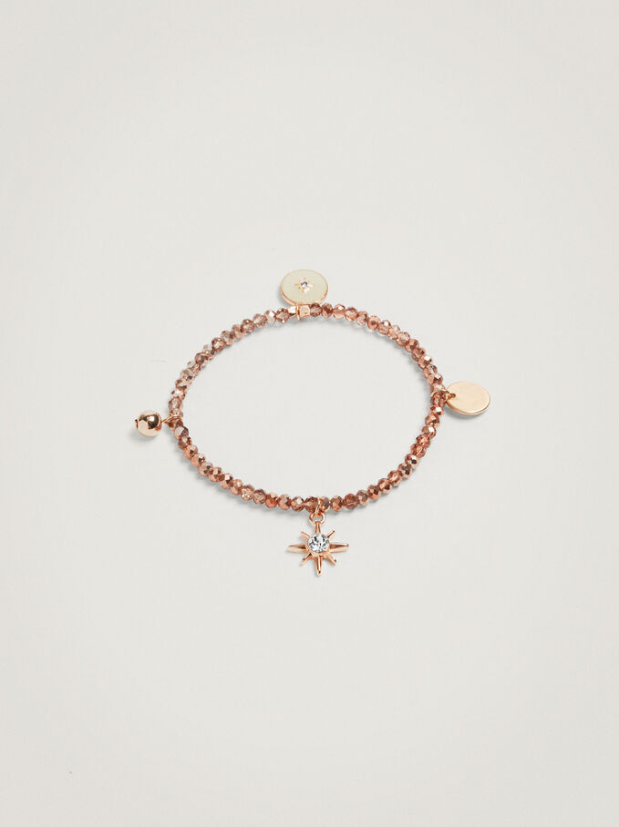 Elastic Bracelet With Star, Orange, hi-res