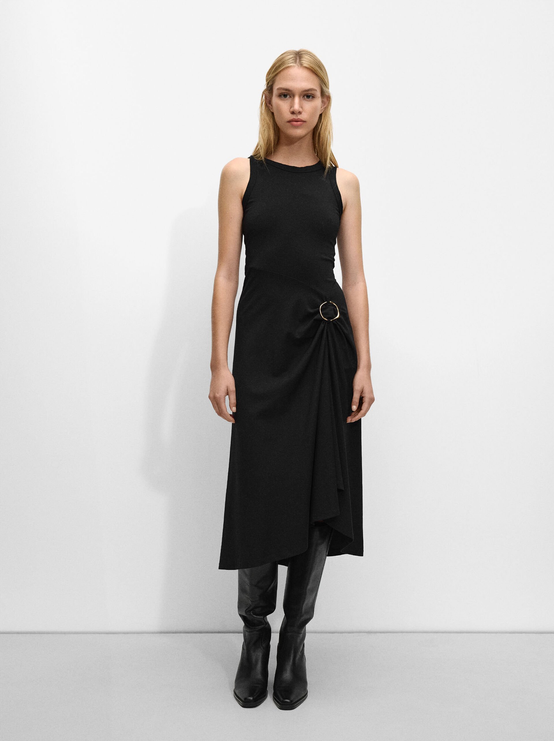 Draped midi dress image number 0.0