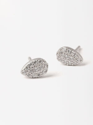 Drop Zirconia Earrings - Sterling Silver 925