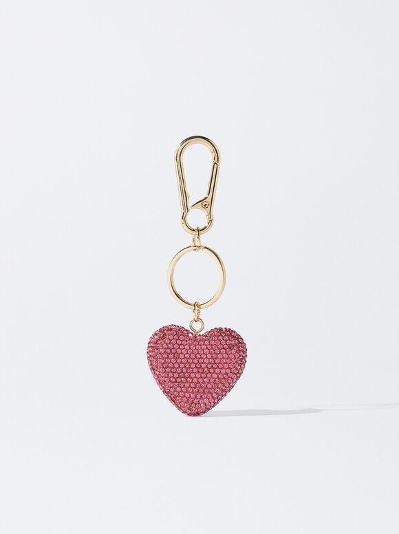 Heart Key Ring, Pink, hi-res