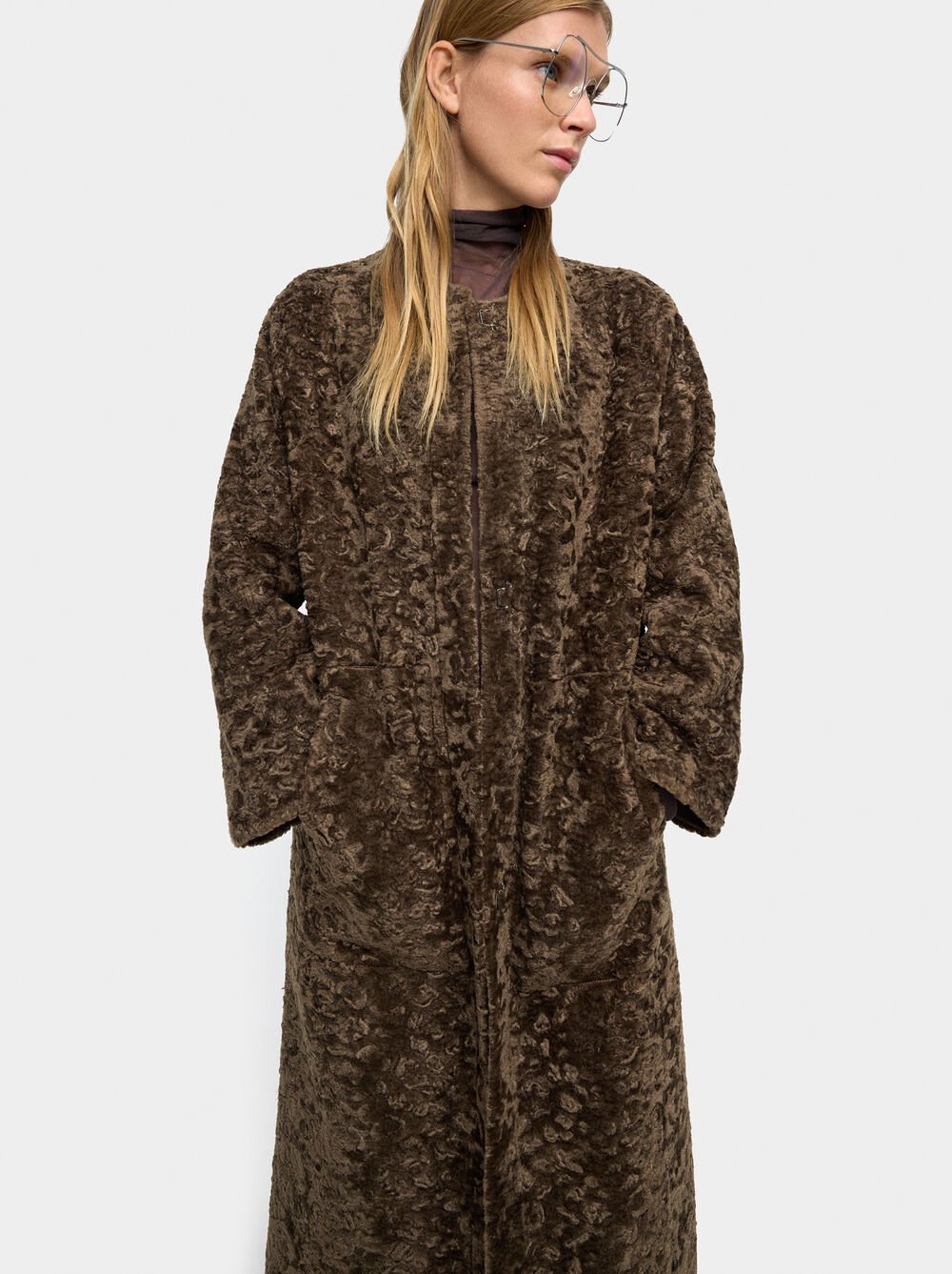 Cappotto lungo con texture