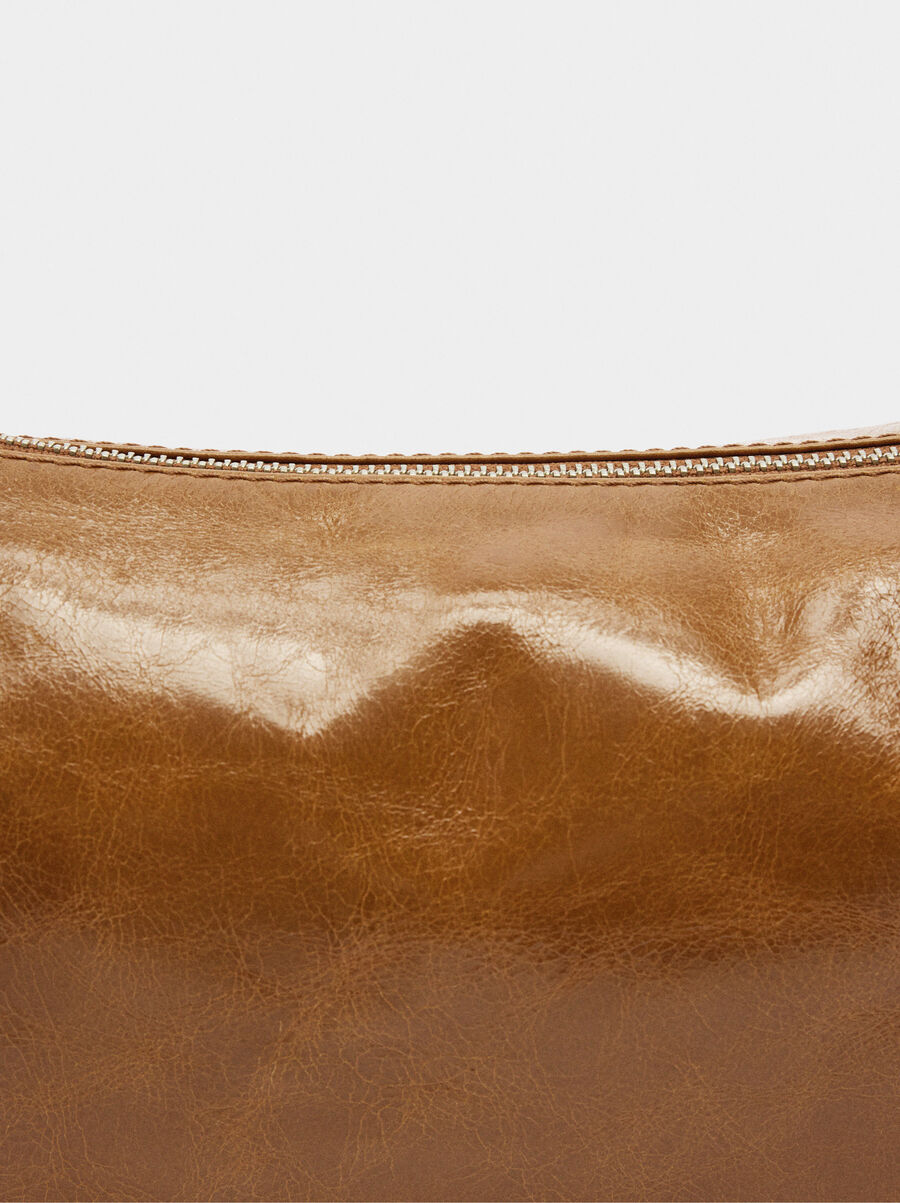 Leather hobo bag with studs