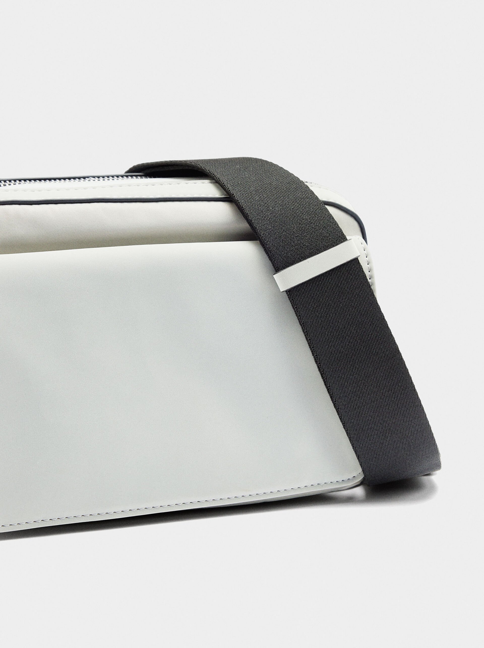Nylon crossbody bag with flap image number 2.0