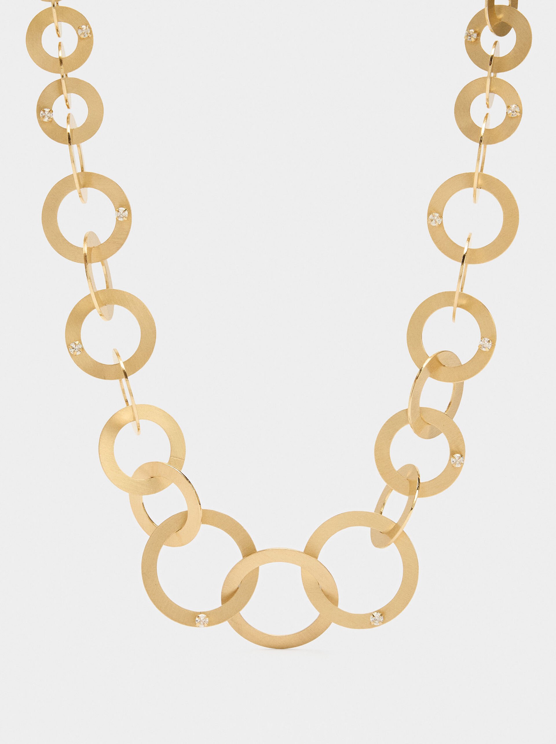 Necklace with intertwined hoops with zirconia image number 1.0