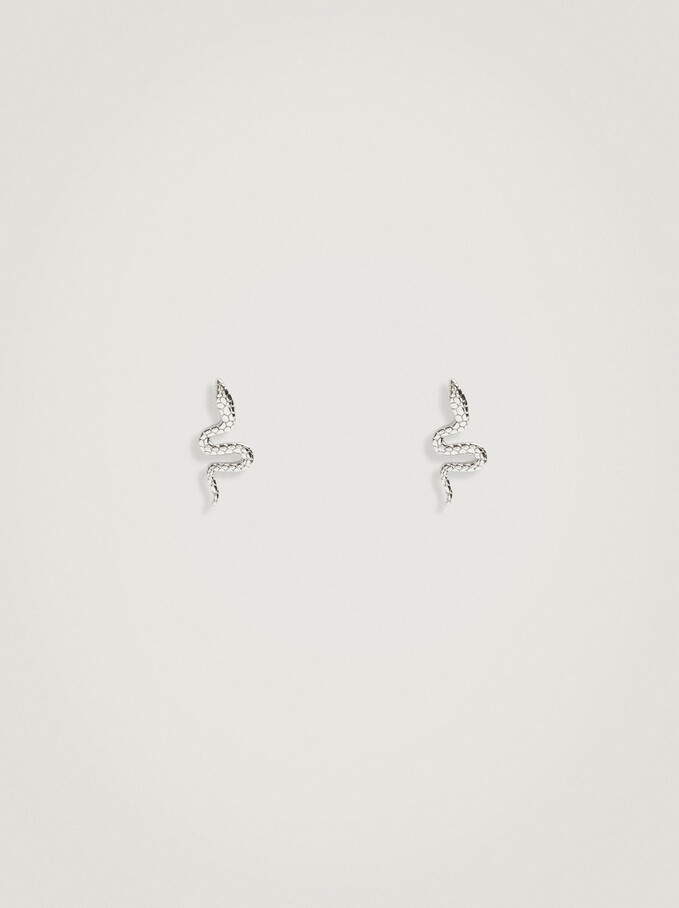 925 Silver Studs With Snake, Silver, hi-res