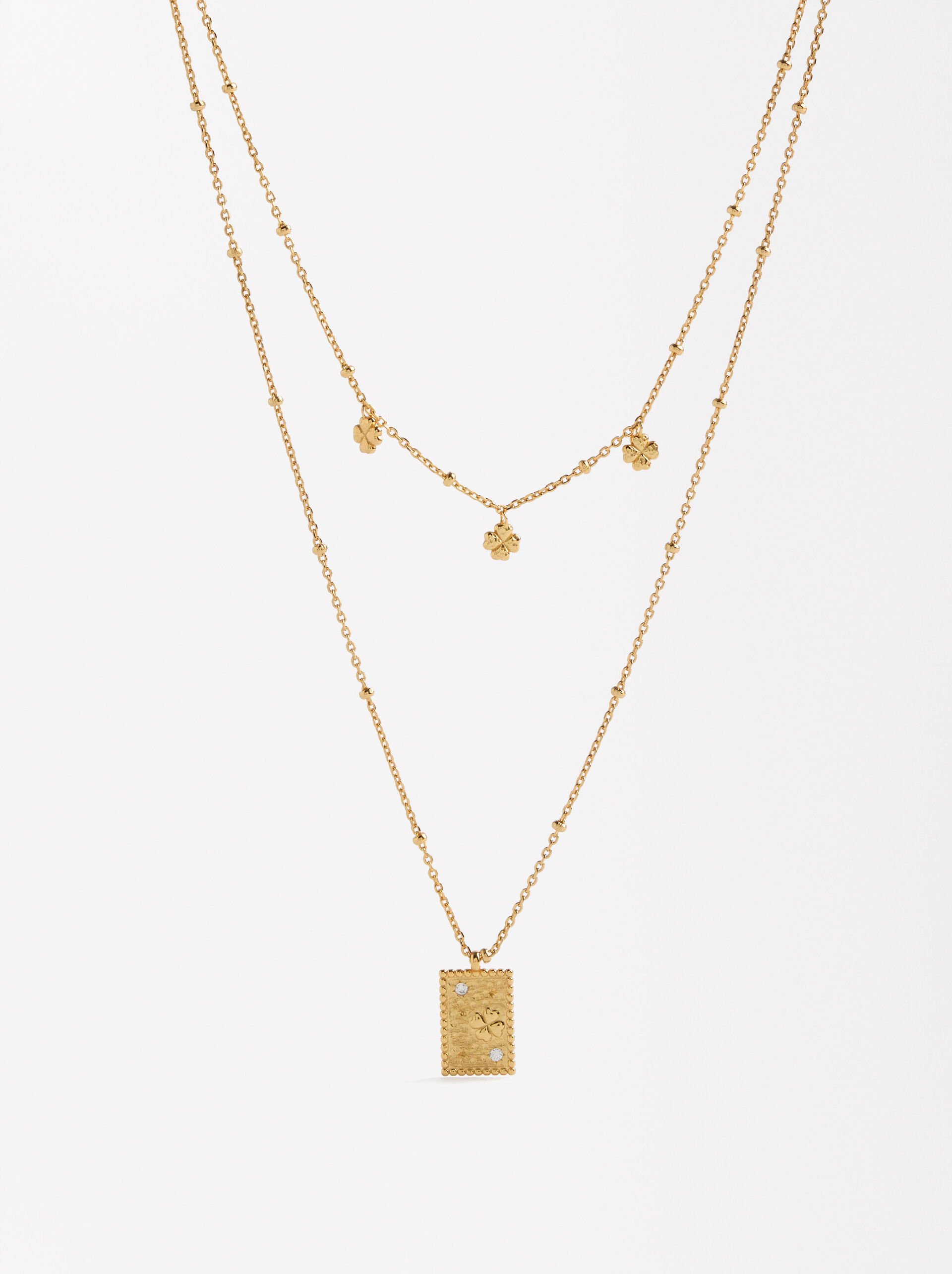 Double necklace with medal - 925 sterling silver image number 0.0