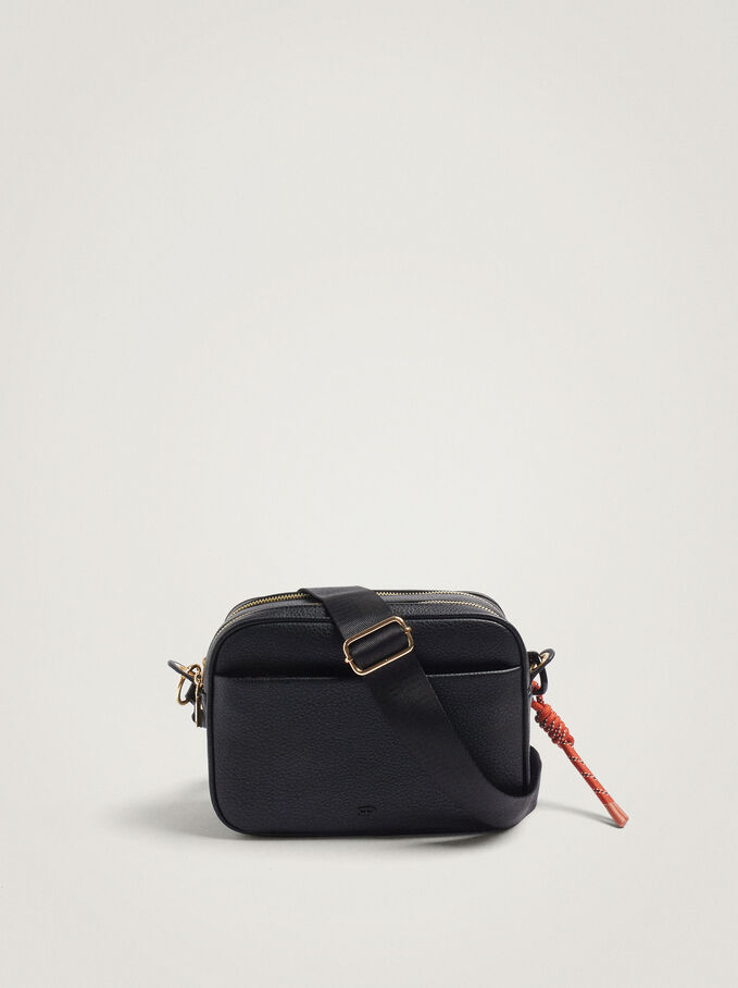 Crossbody Bag With Drawstring, Black, hi-res