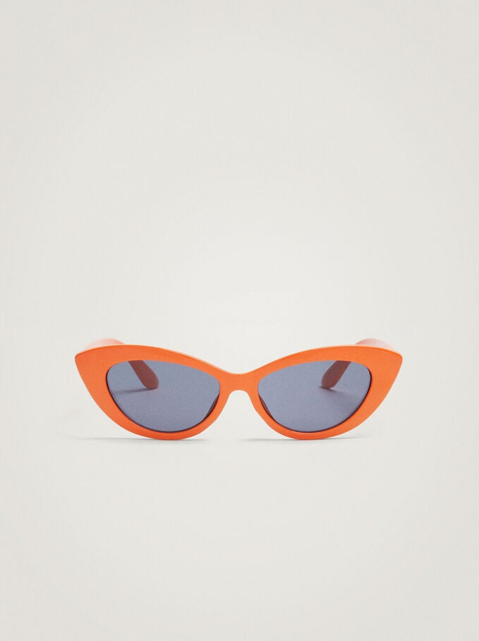 Óculos De Sol Cat Eye, Laranja, hi-res