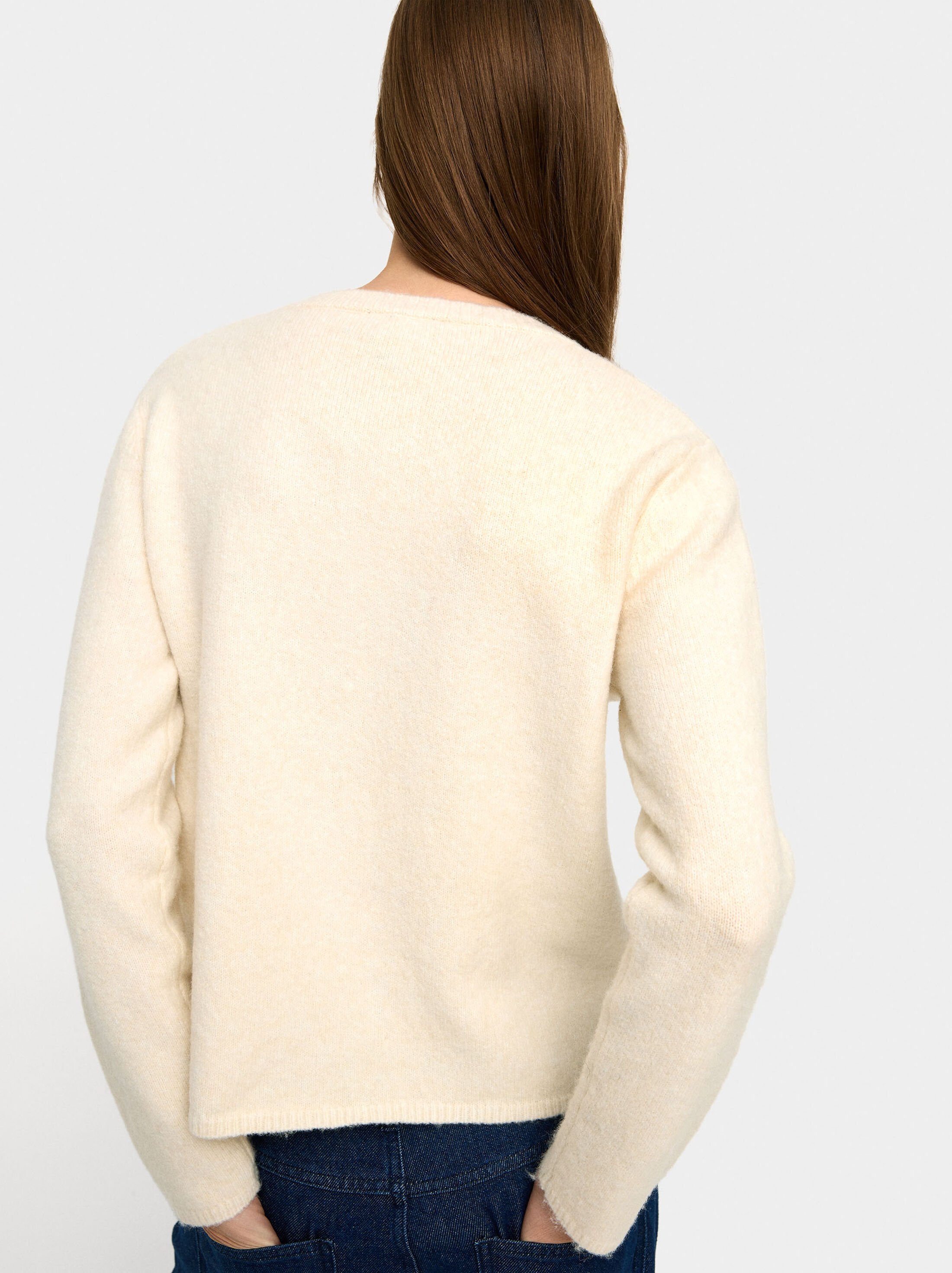 Knitted cardigan with ruffles image number 2.0