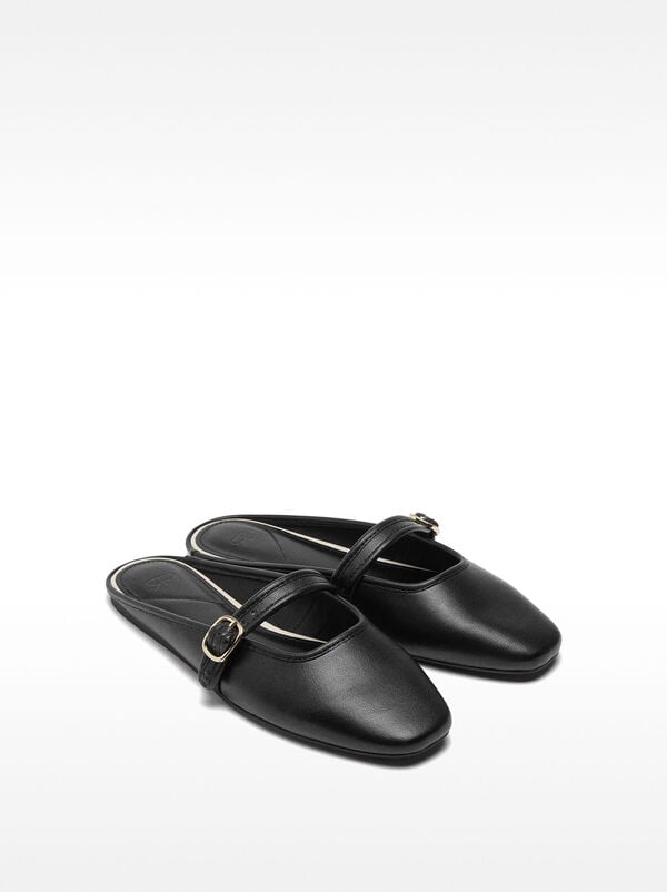 Ballet flats slingback with strap and buckle