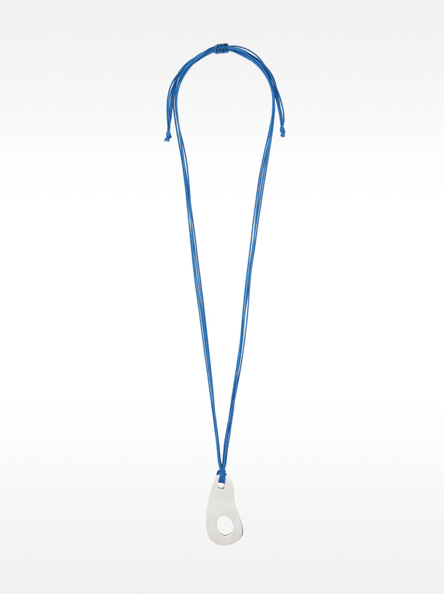 Necklace with pierced pendant cord