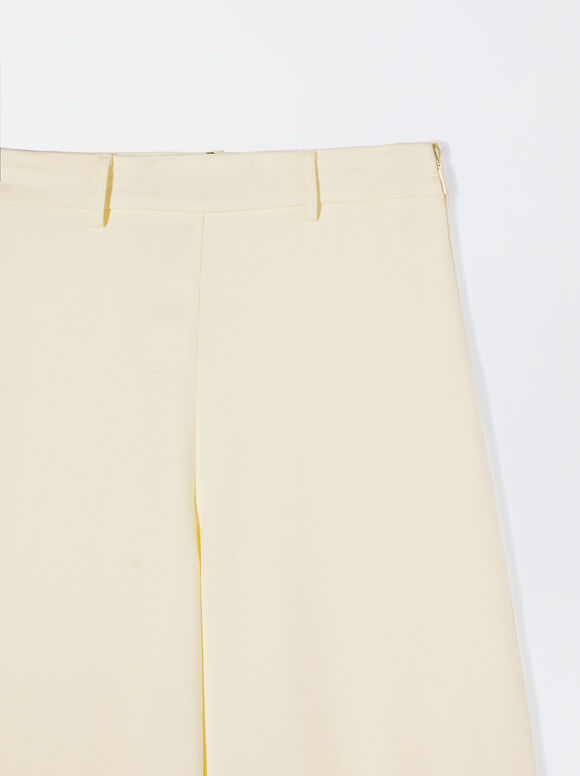 Wide Tab-Detail Pants, Beige, hi-res