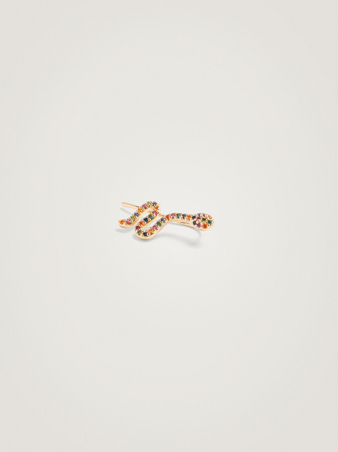 Snake Ear Cuff With Zirconia, Multicolor, hi-res