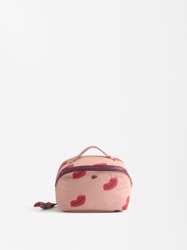 Printed nylon toiletry bag